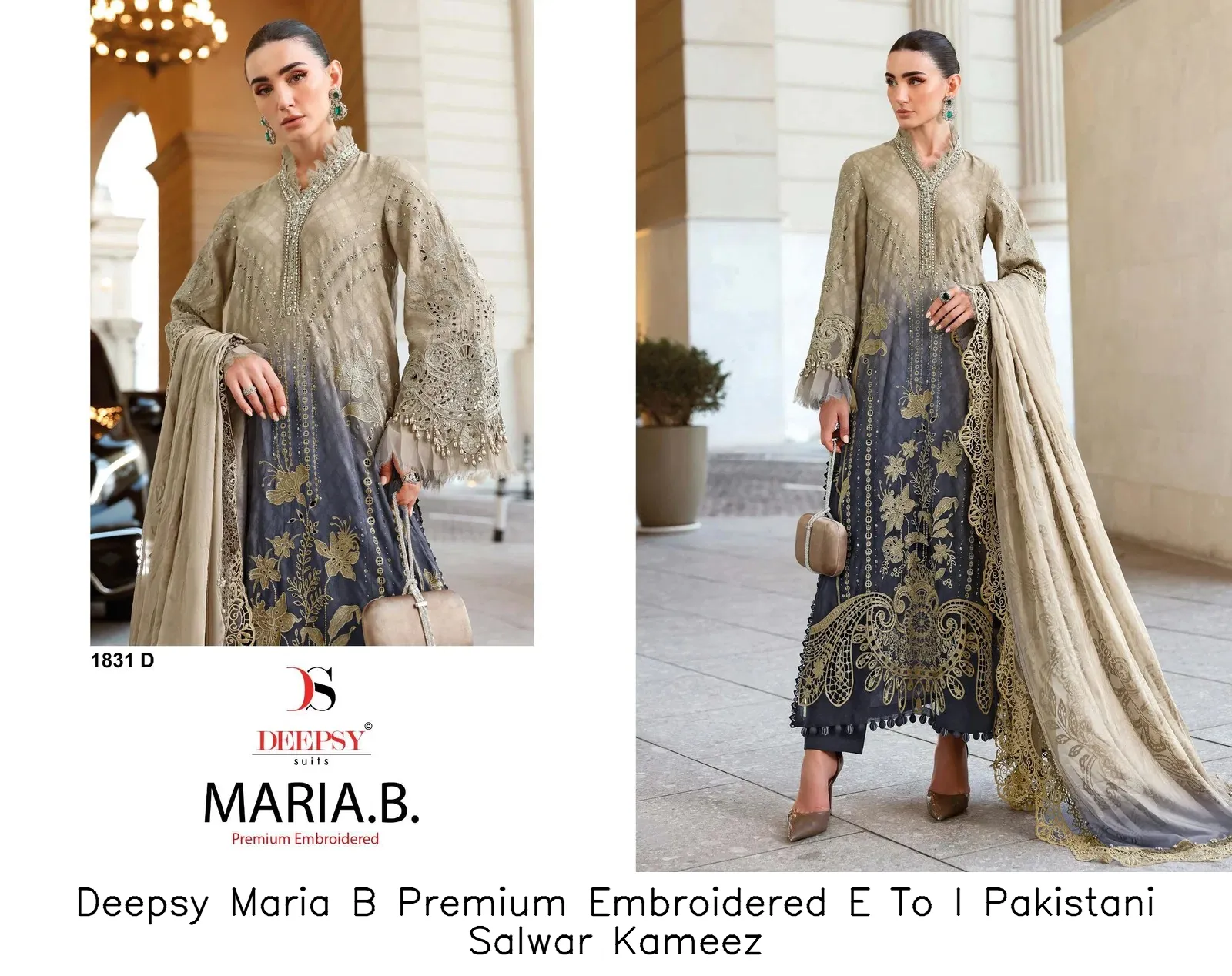 Deepsy Maria B Premium Embroidered E To I Pakistani Salwar Kameez — Wholesale Pakistani Suits, Deepsy wholesale from Surat - Gallery Image 2