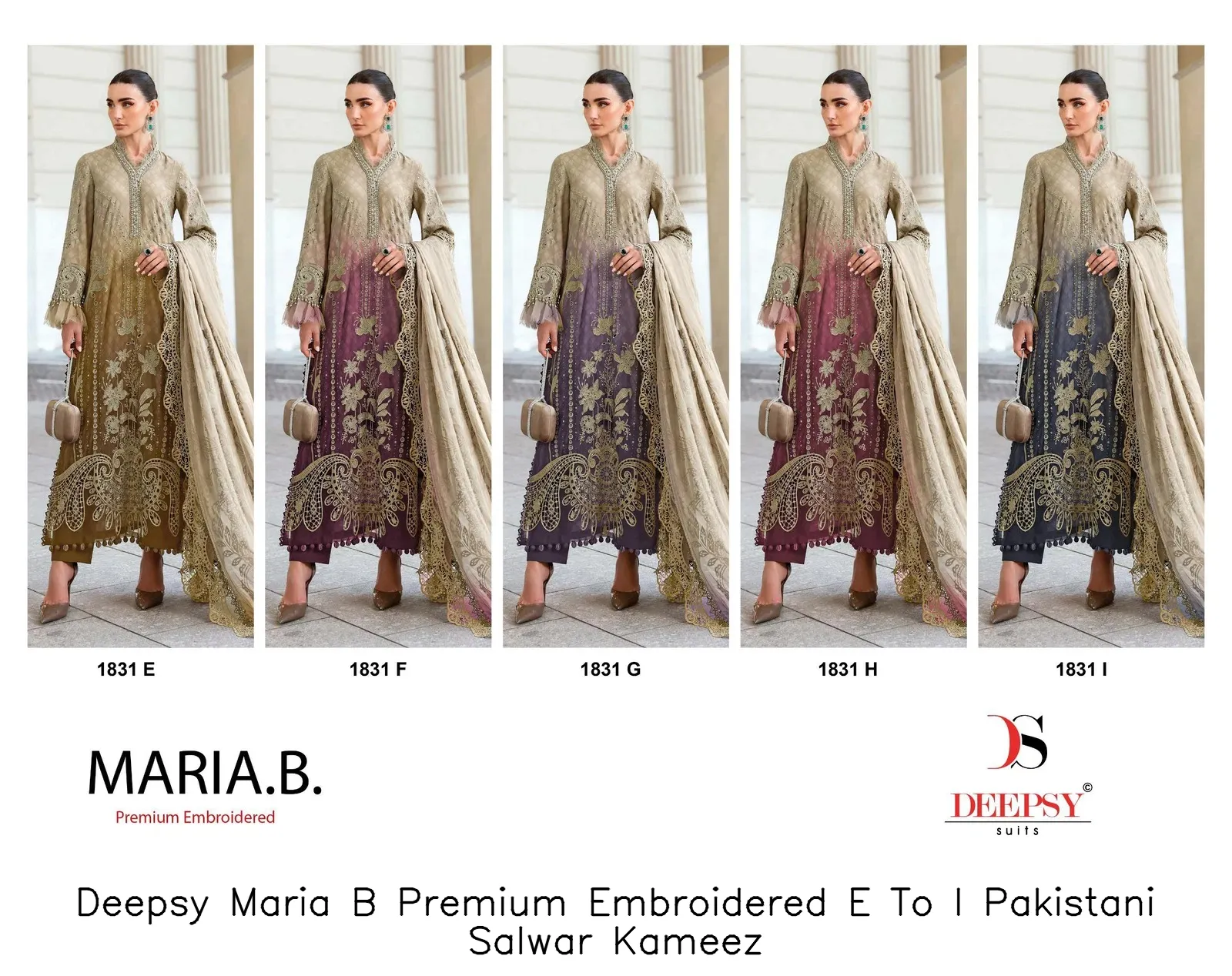 Deepsy Maria B Premium Embroidered E To I Pakistani Salwar Kameez — Wholesale Pakistani Suits, Deepsy wholesale from Surat - Gallery Image 3
