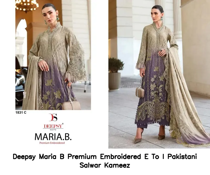 Deepsy Maria B Premium Embroidered E To I Pakistani Salwar Kameez — Wholesale Pakistani Suits, Deepsy wholesale from Surat - Gallery Image 4