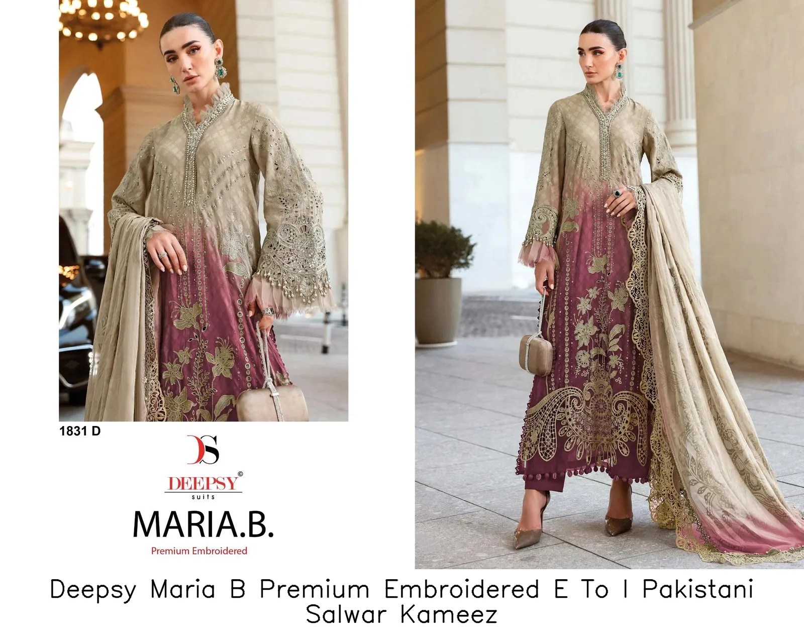 Deepsy Maria B Premium Embroidered E To I Pakistani Salwar Kameez — Wholesale Pakistani Suits, Deepsy wholesale from Surat - Gallery Image 5