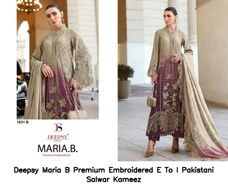 Deepsy Maria B Premium Embroidered E To I Pakistani Salwar Kameez — Wholesale Pakistani Suits, Deepsy wholesale from Surat — view 6
