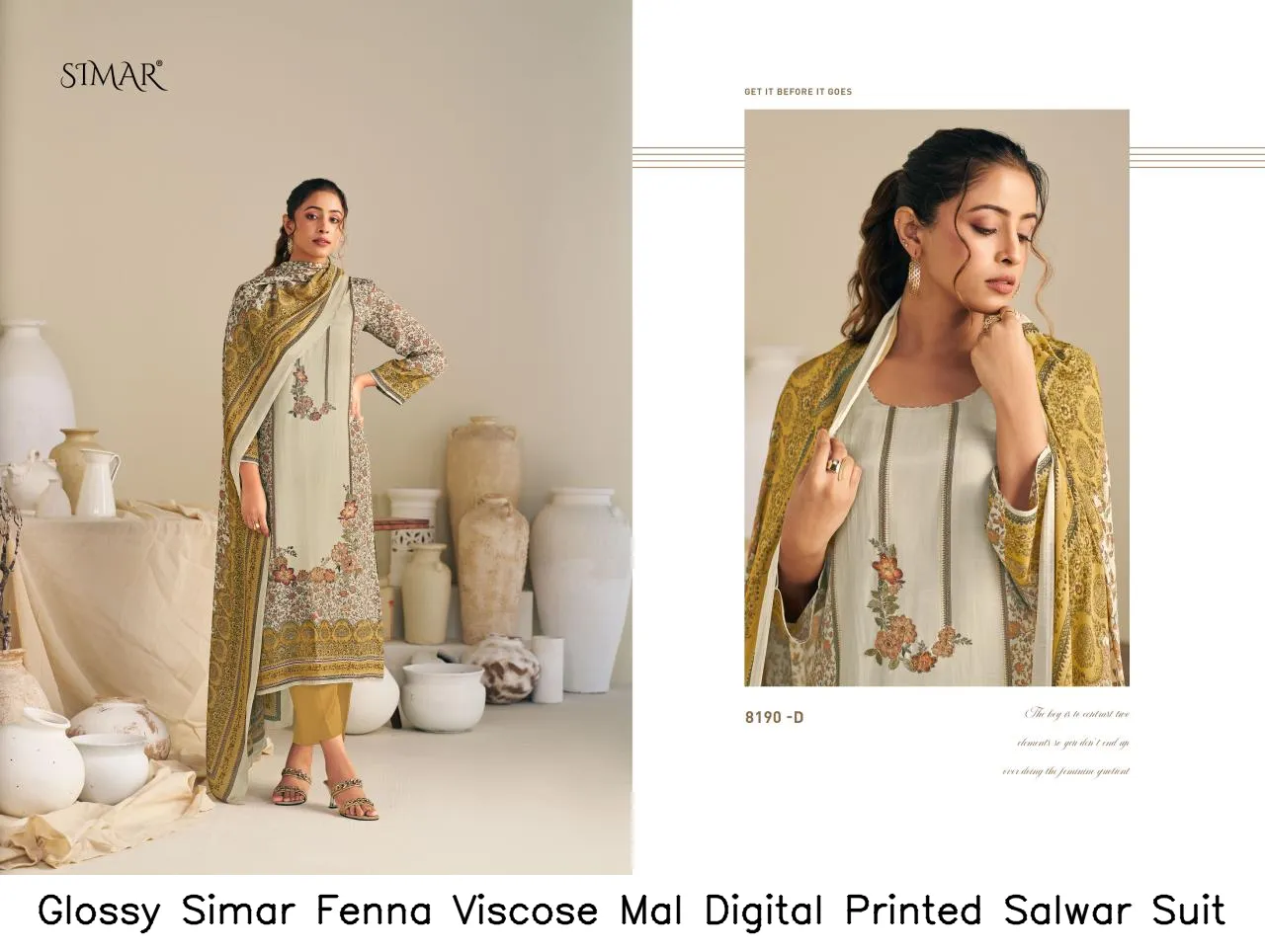 Glossy Simar Fenna Viscose Mal Digital Printed Salwar Suit — Wholesale Dress Material, Glossy wholesale from Surat - Gallery Image 3