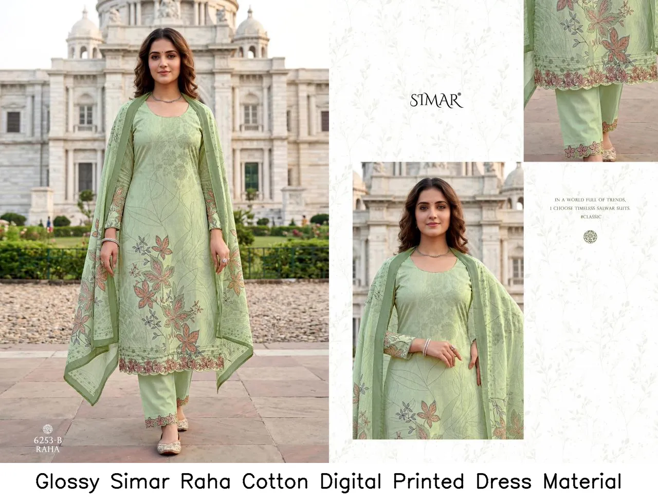Glossy Simar Raha Cotton Digital Printed Dress Material — Wholesale Dress Material, Glossy wholesale from Surat — view 5