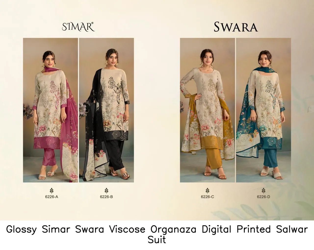 Glossy Simar Swara Viscose Organaza Digital Printed Salwar Suit — Wholesale Salwar Suits, Glossy wholesale from Surat — view 7