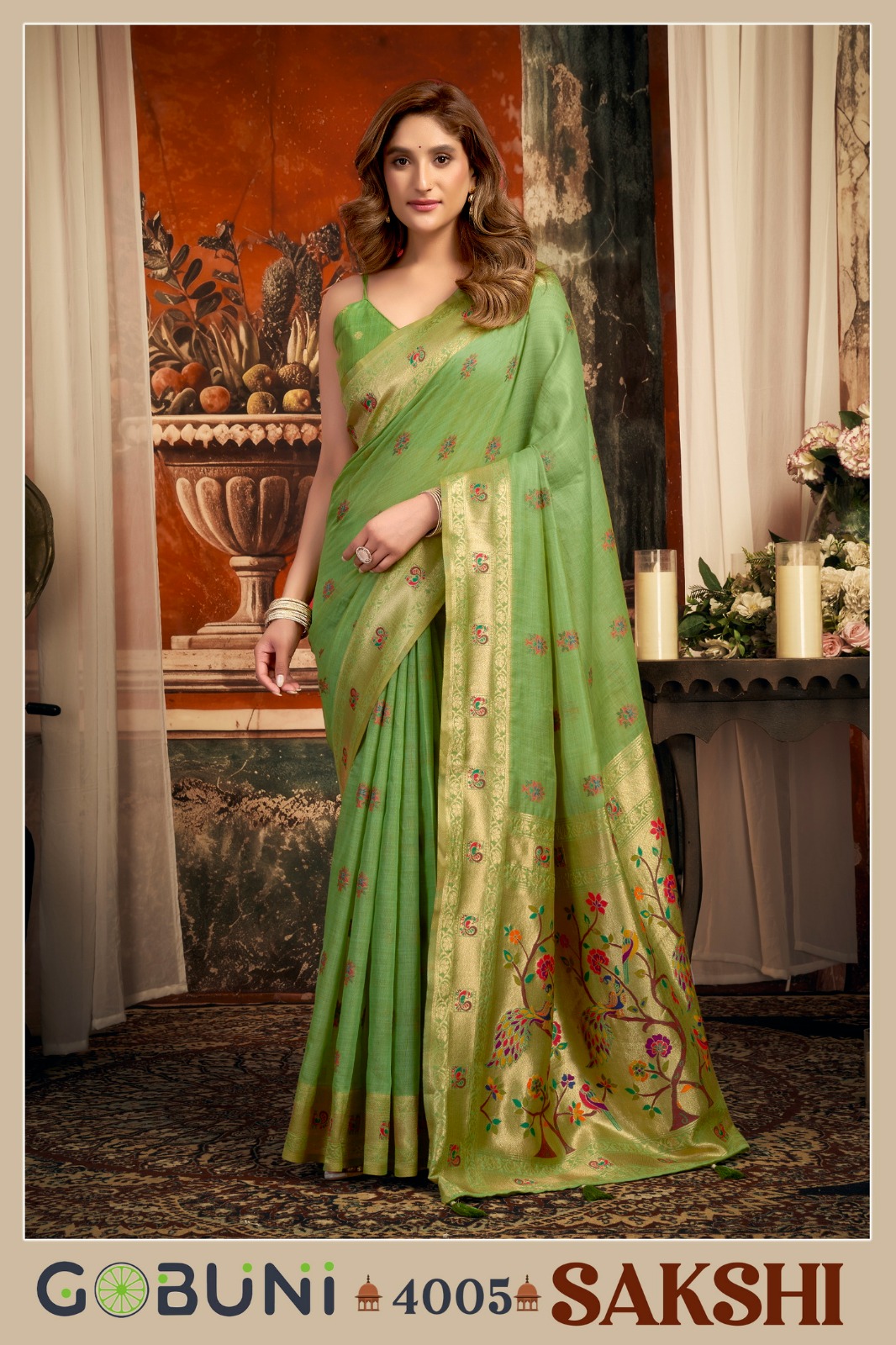 Gobuni Sakshi Pathani Zari Work Festive Wear Saree — Wholesale Sarees, Gobuni wholesale from Surat — view 7