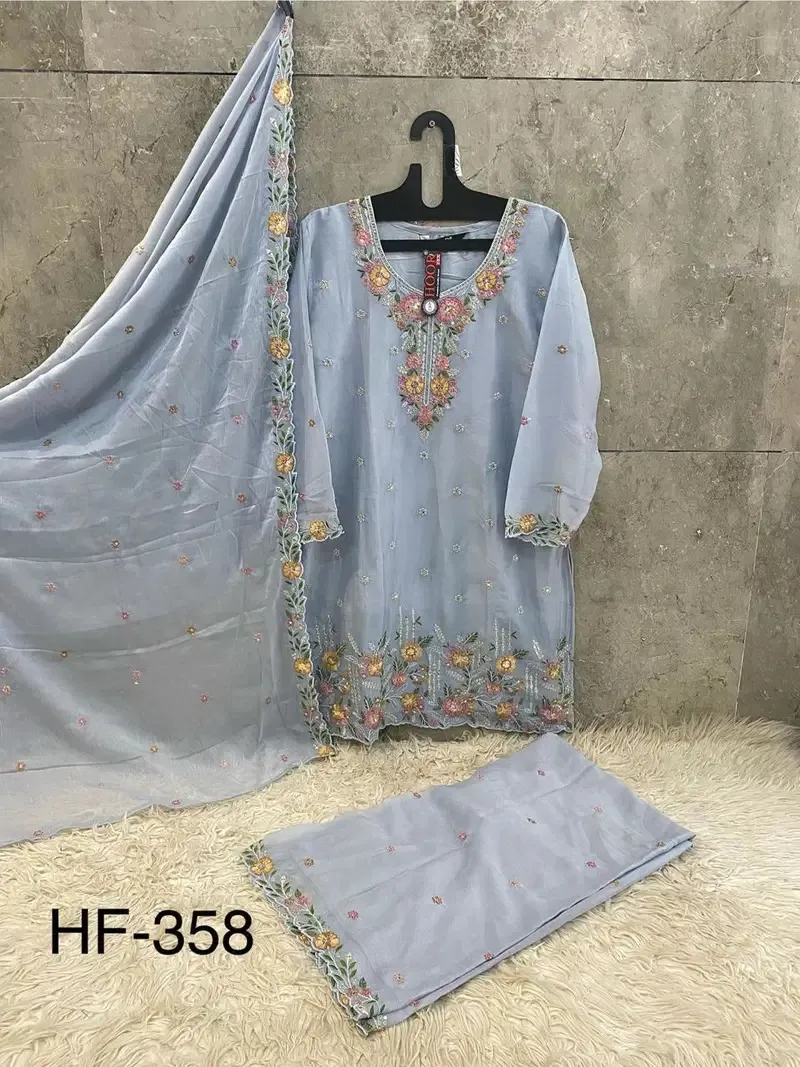 Hoor Tex 358 A To D Chiffon Embroidered Salwar Kameez Catalog
