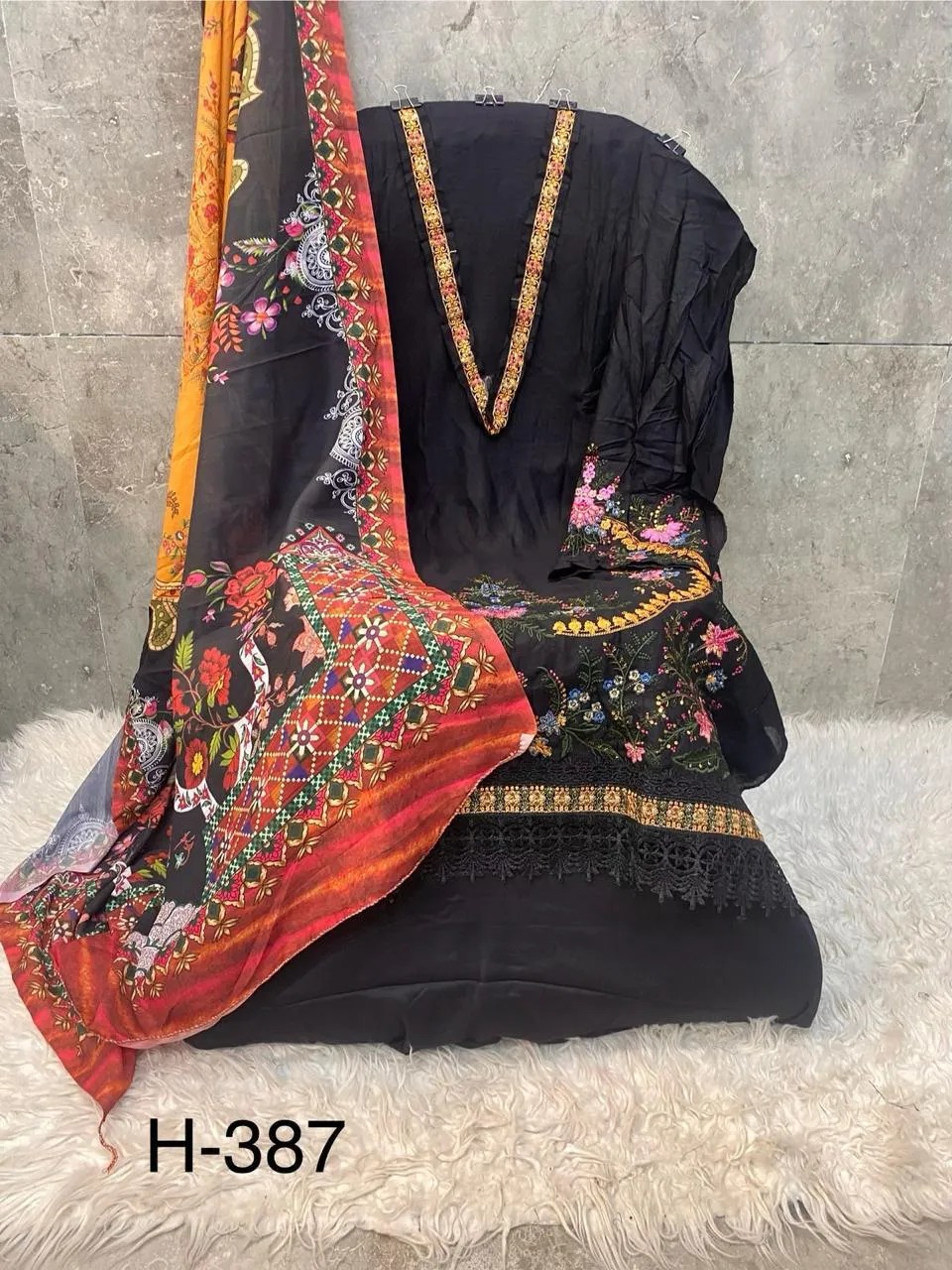 Hoor Tex 387 A To D Rayon Embroidered Salwar Kameez Set