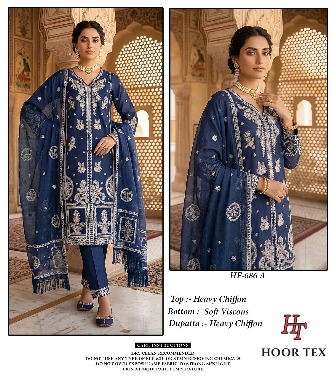 Hoor Tex 686 A To D Crystal Viscose Embroidered Salwar Suit