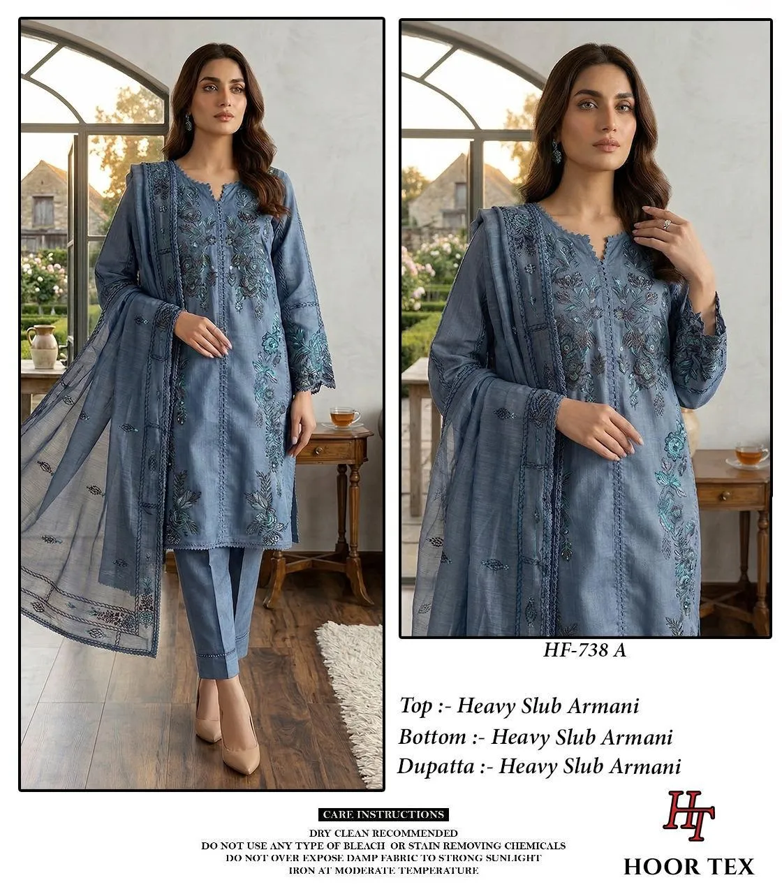 Hoor Tex 738 Slub Armani Designer Salwar Kameez — Wholesale Salwar Suits, hoor Tex wholesale from Surat — view 1