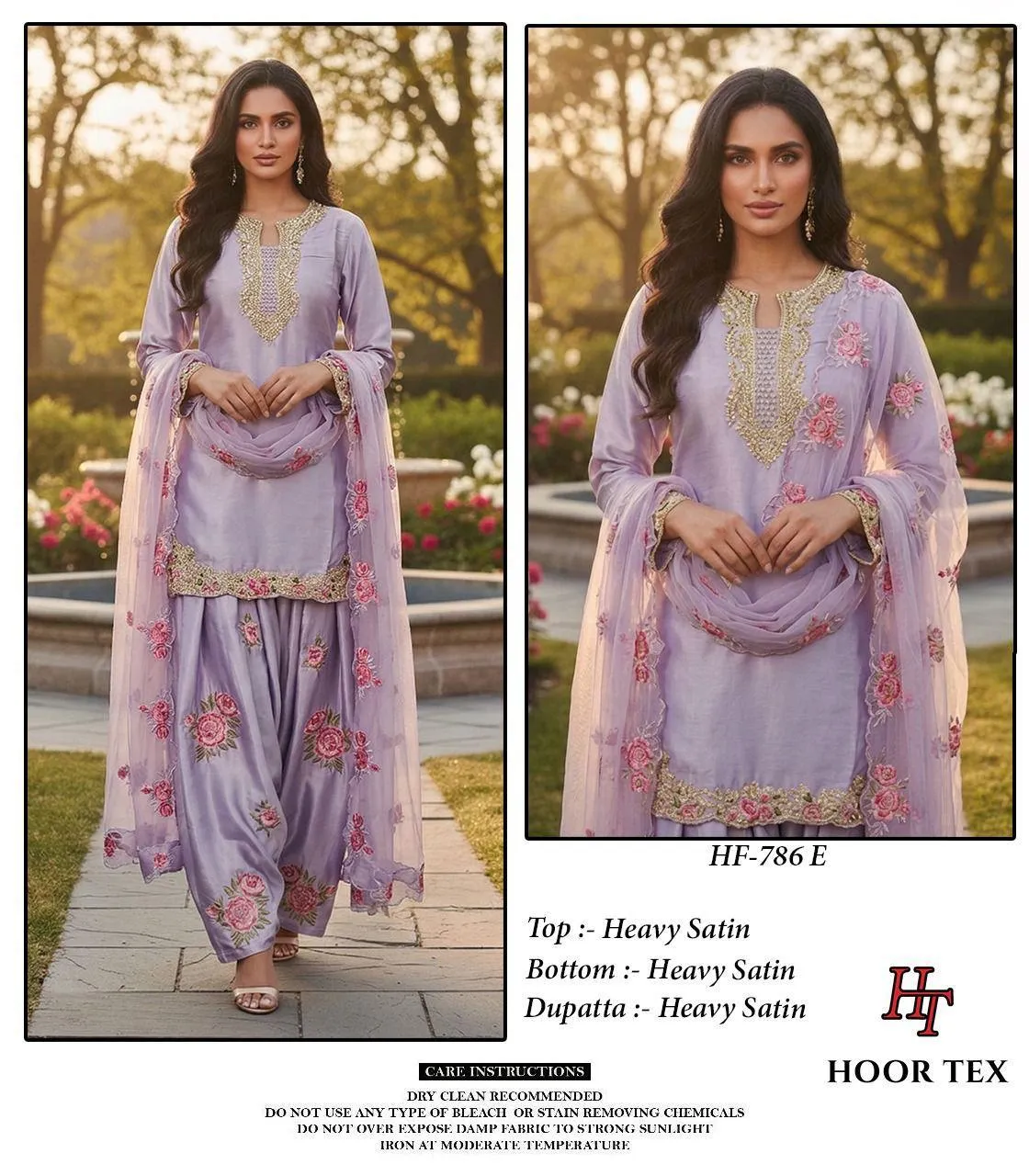 Hoor Tex 786 C To E Satin With Embroidered Readymade Salwar Suit