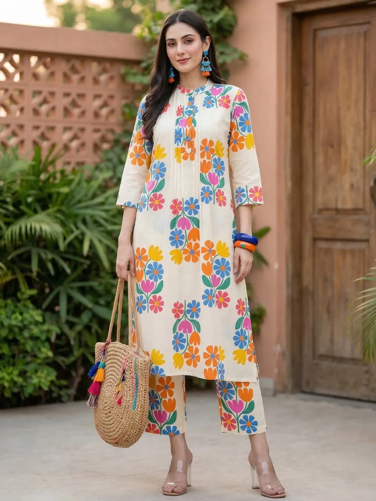 Indo Era 2647 Cotton Floral Printed Kurti With Bottom Set