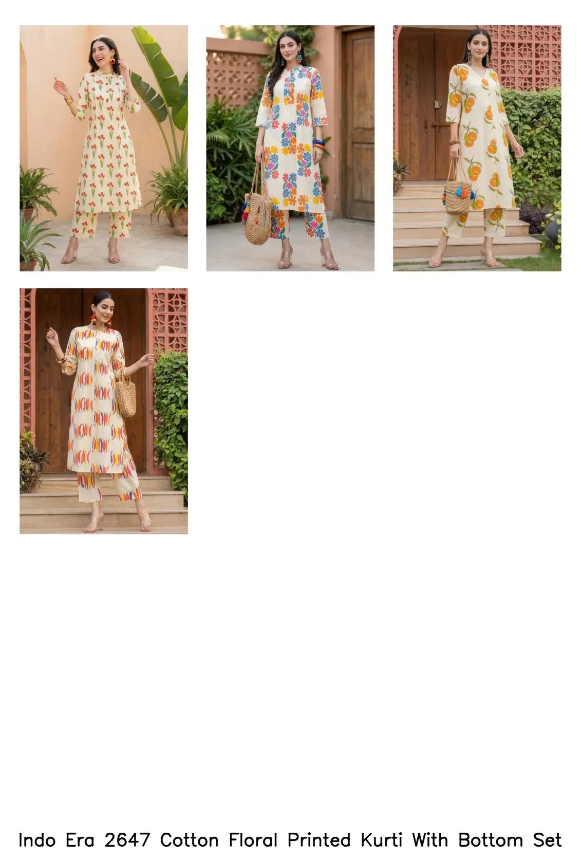 Indo Era 2647 Cotton Floral Printed Kurti With Bottom Set — Summer Collection, Indo Era wholesale from Surat — view 2