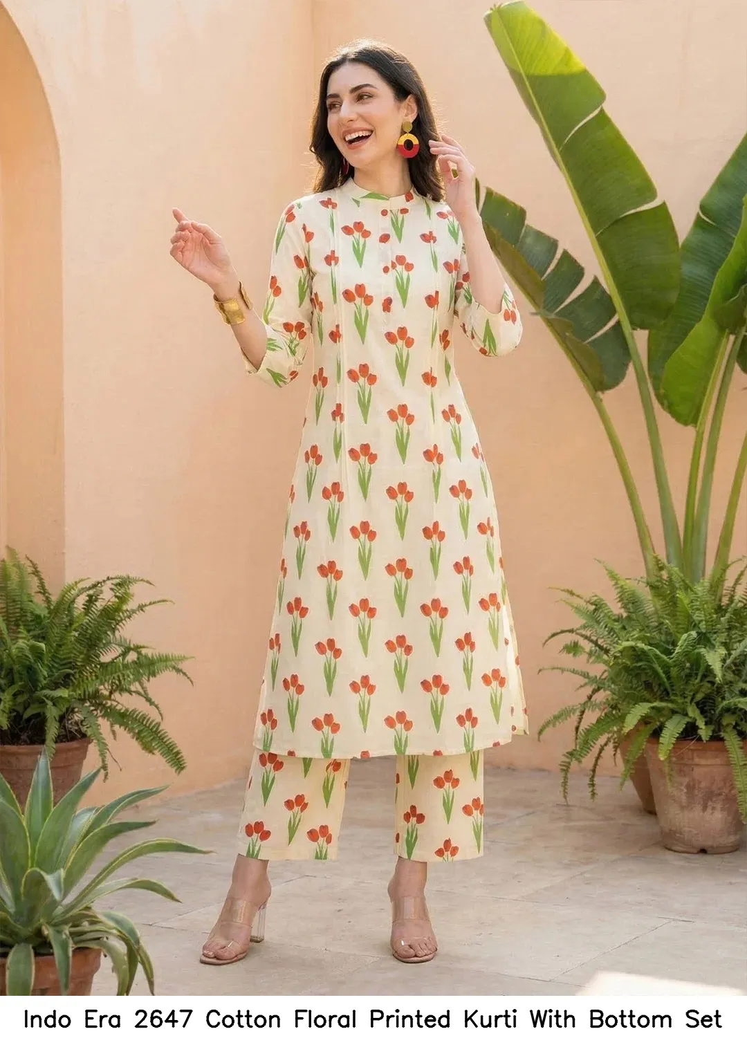 Indo Era 2647 Cotton Floral Printed Kurti With Bottom Set — Summer Collection, Indo Era wholesale from Surat — view 3