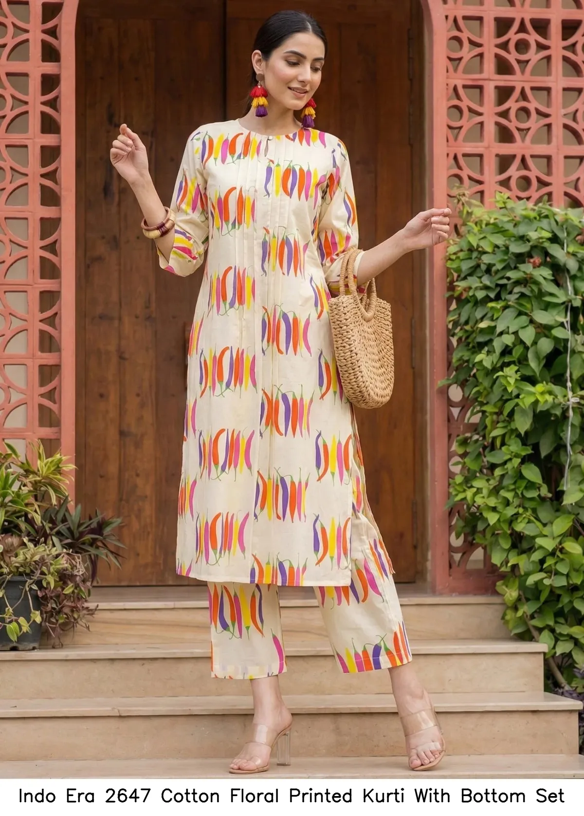 Indo Era 2647 Cotton Floral Printed Kurti With Bottom Set — Summer Collection, Indo Era wholesale from Surat — view 4