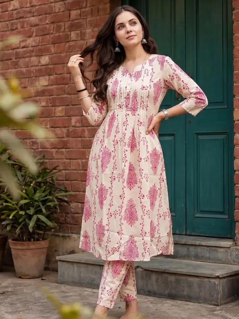 Indo Era 2648 Women Floral Printed Pure Cotton Kurta Set