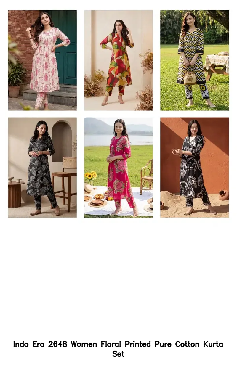 Indo Era 2648 Women Floral Printed Pure Cotton Kurta Set — Summer Collection, Indo Era wholesale from Surat — view 2