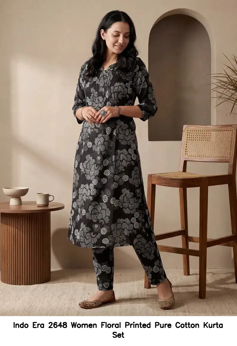 Indo Era 2648 Women Floral Printed Pure Cotton Kurta Set — Summer Collection, Indo Era wholesale from Surat — view 3