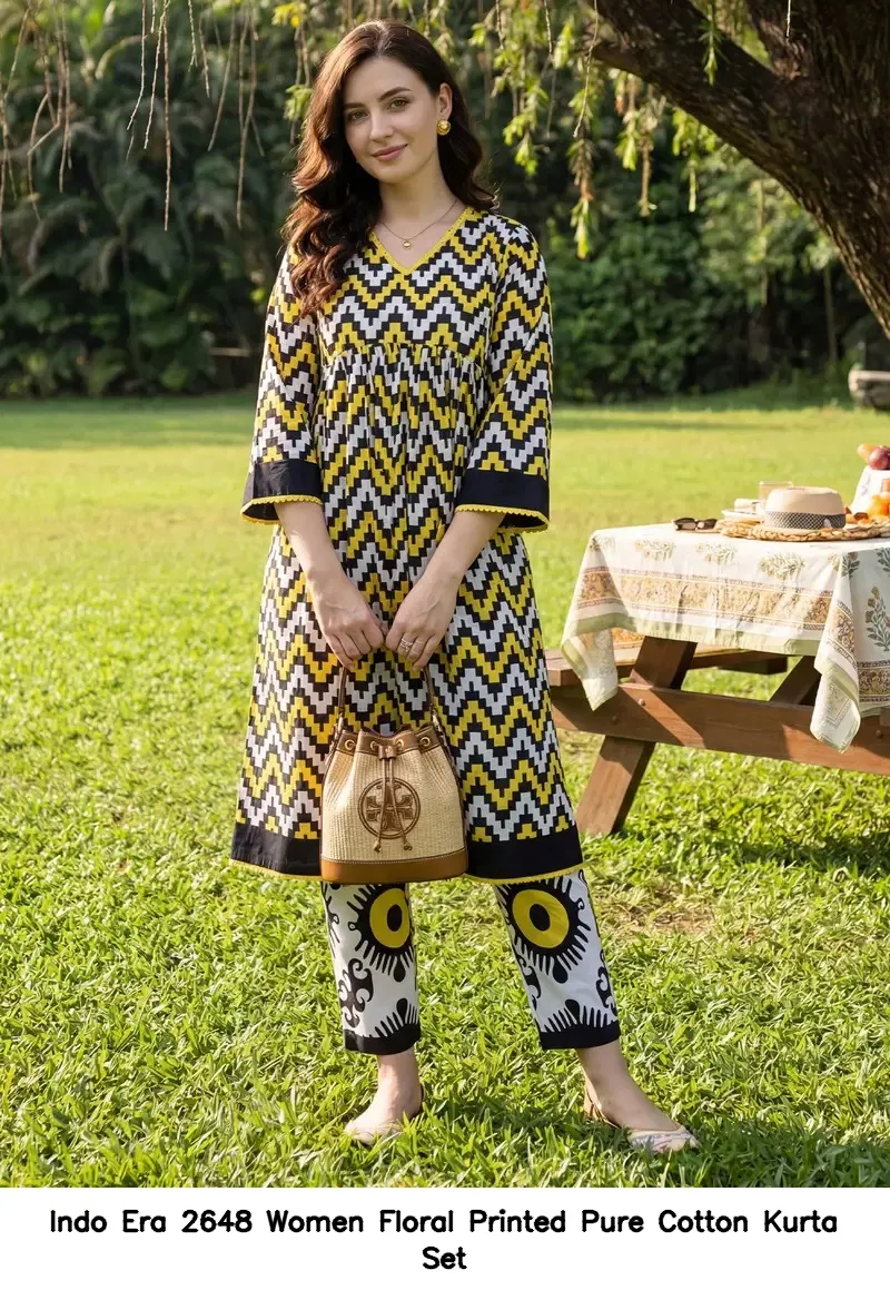 Indo Era 2648 Women Floral Printed Pure Cotton Kurta Set — Summer Collection, Indo Era wholesale from Surat — view 4