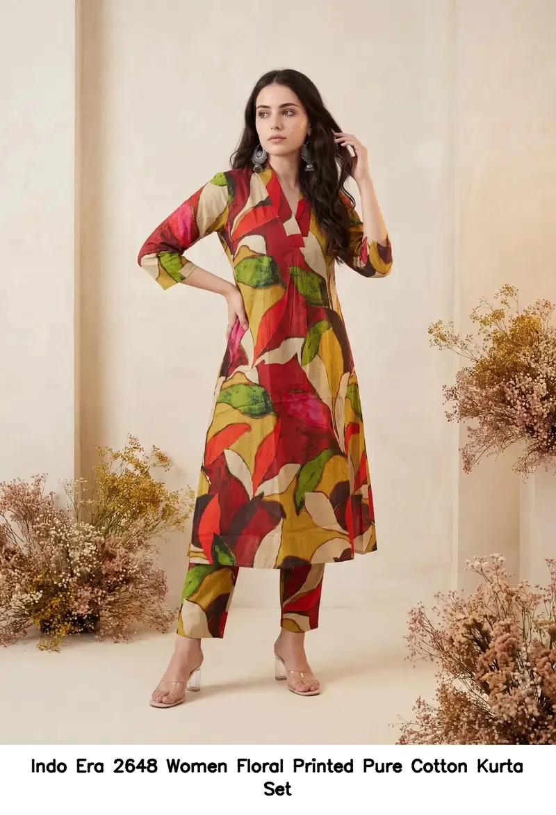 Indo Era 2648 Women Floral Printed Pure Cotton Kurta Set — Summer Collection, Indo Era wholesale from Surat — view 5