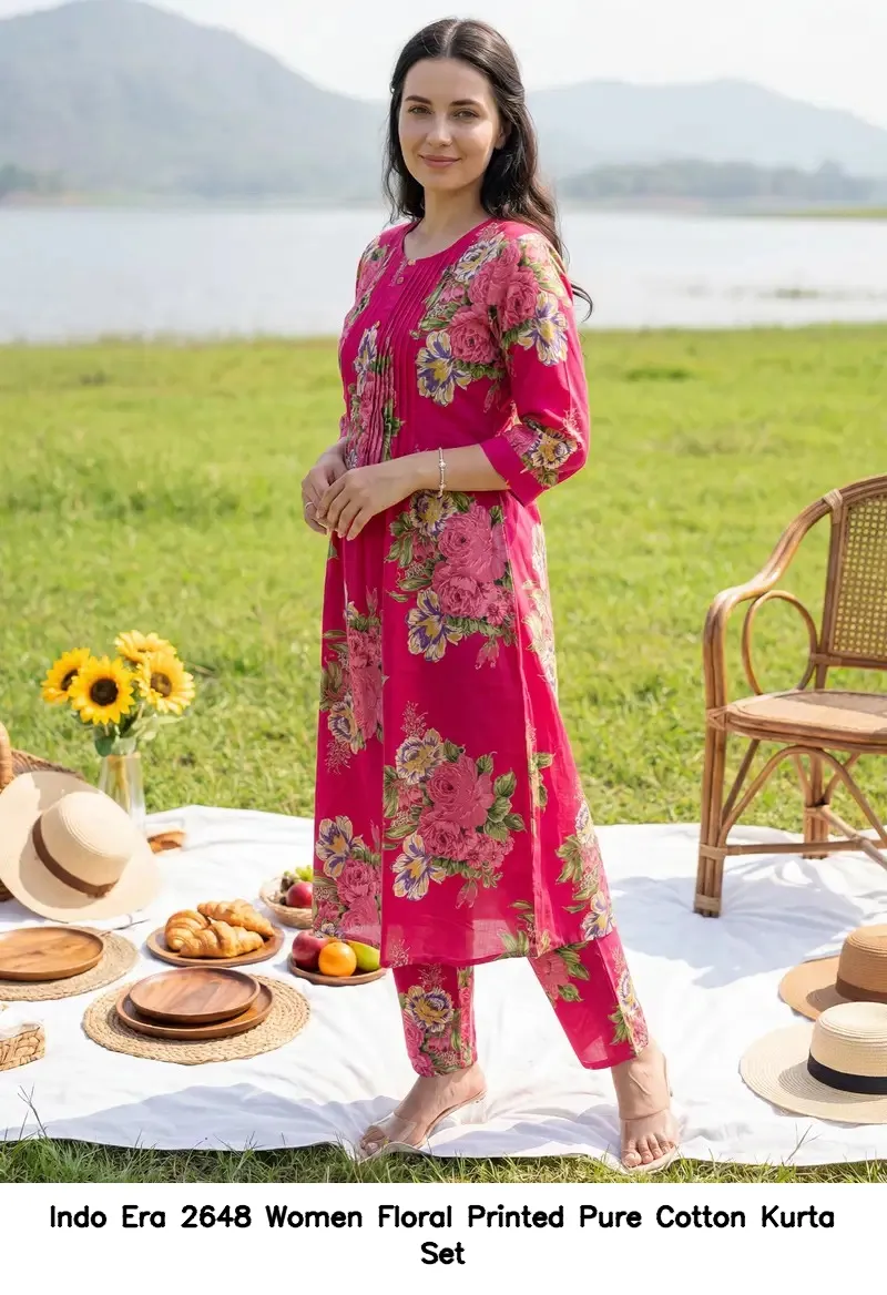 Indo Era 2648 Women Floral Printed Pure Cotton Kurta Set — Summer Collection, Indo Era wholesale from Surat — view 7