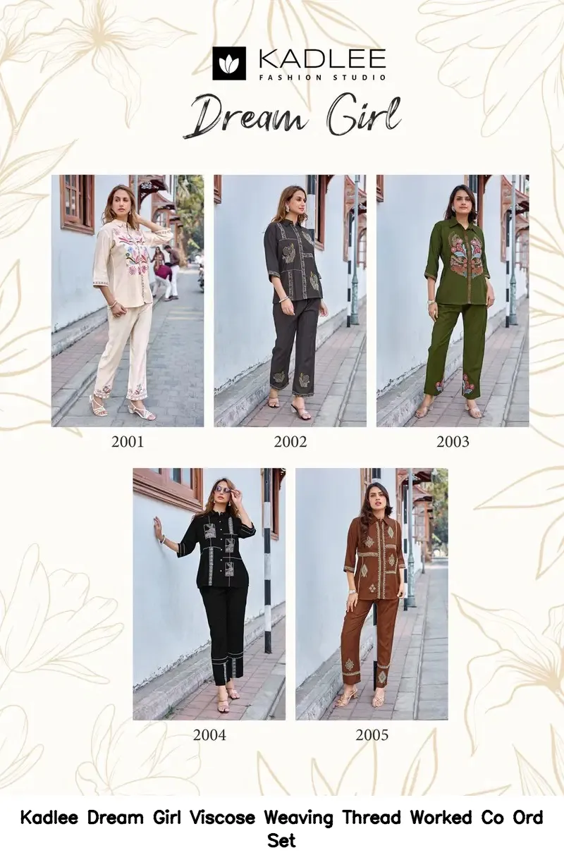 Kadlee Dream Girl Viscose Weaving Thread Worked Co Ord Set — Summer Collection, Kadlee Fashion Studio wholesale from Surat - Gallery Image 3