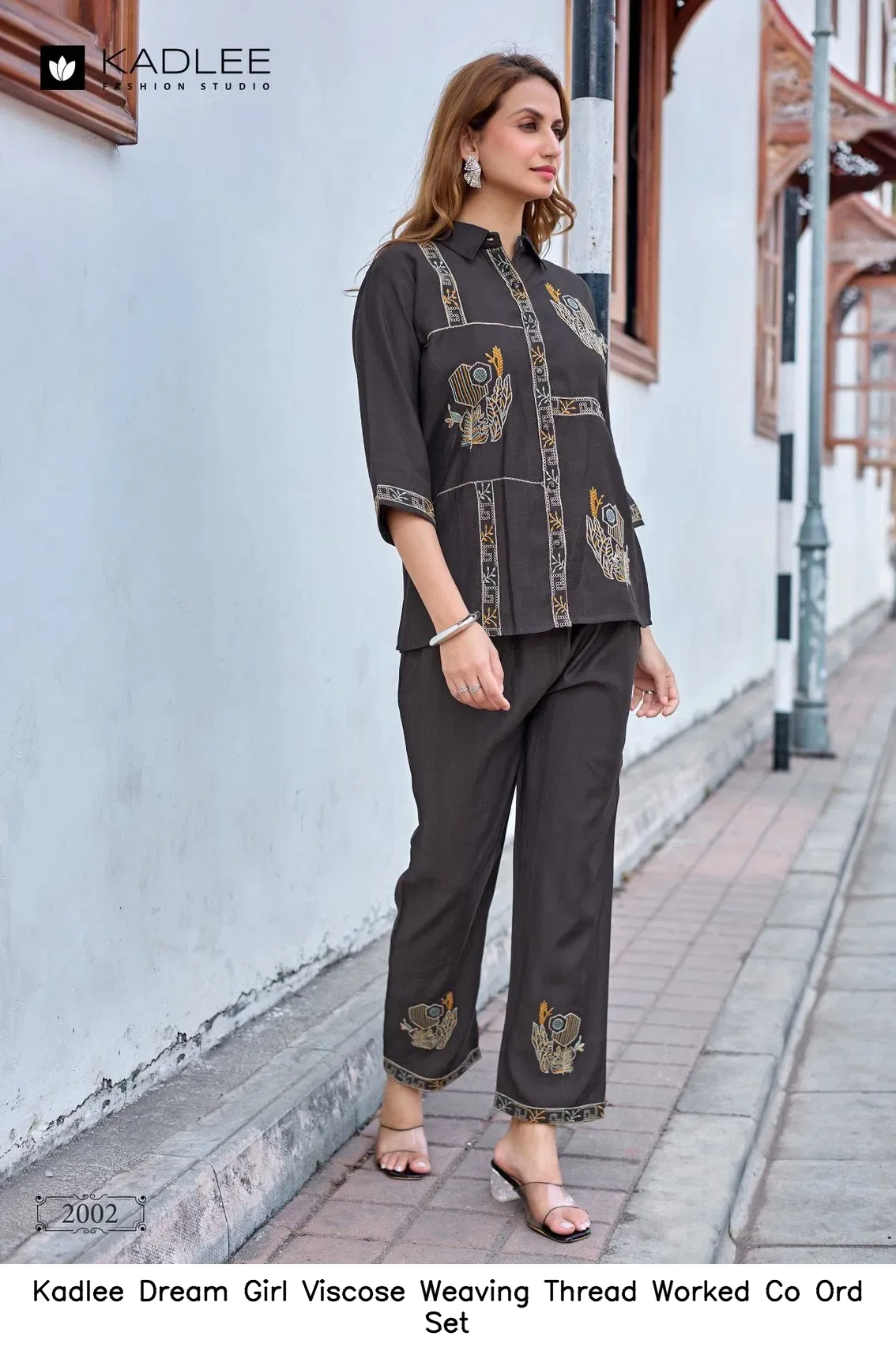 Kadlee Dream Girl Viscose Weaving Thread Worked Co Ord Set — Summer Collection, Kadlee Fashion Studio wholesale from Surat - Gallery Image 4