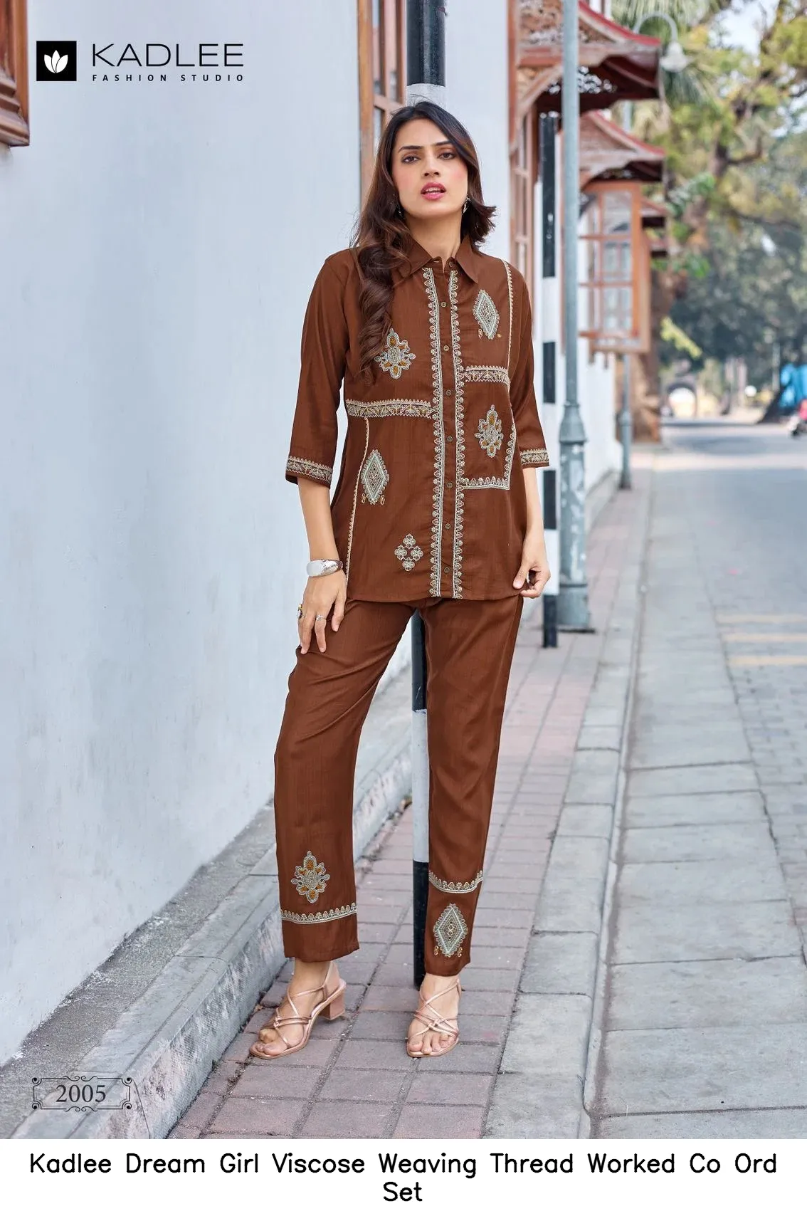 Kadlee Dream Girl Viscose Weaving Thread Worked Co Ord Set — Summer Collection, Kadlee Fashion Studio wholesale from Surat - Gallery Image 5