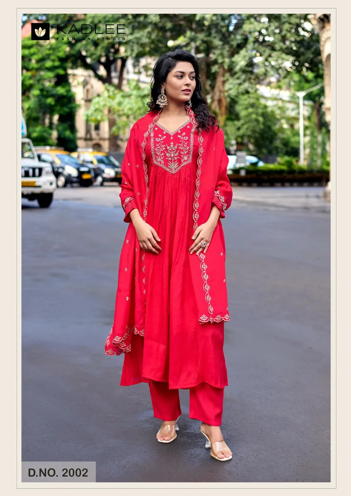 Kadlee Shehnaz Mull Chanderi With Handworked Readymdae Salwar Suit