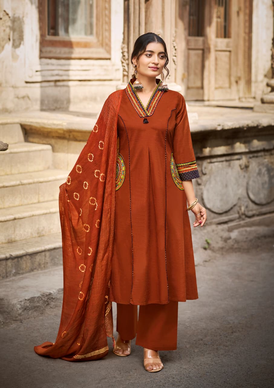 Karissa Kashmira Cotton Thread Worked Kurti Set With Dupatta — Designer Readymade Suits, Karissa wholesale from Surat — view 2
