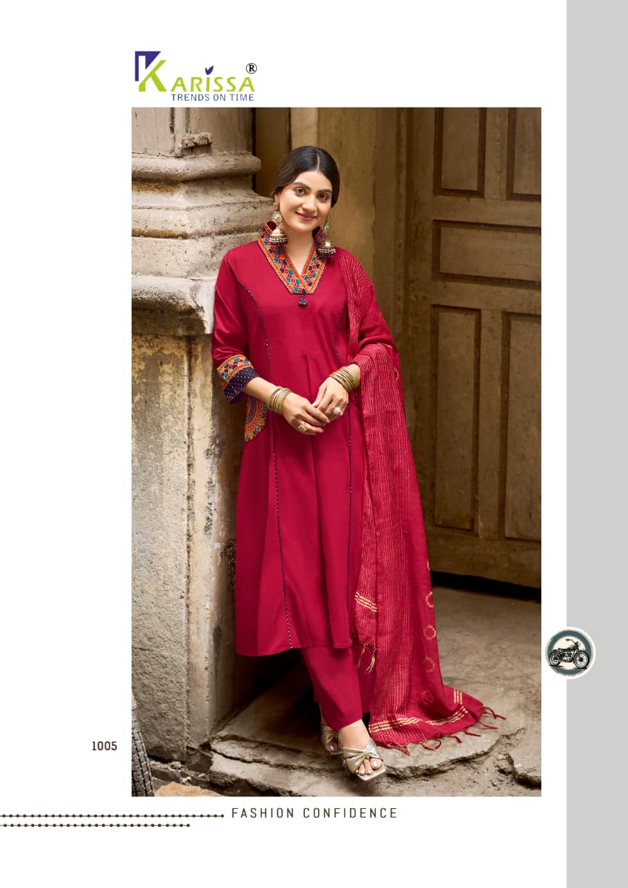 Karissa Kashmira Cotton Thread Worked Kurti Set With Dupatta — Designer Readymade Suits, Karissa wholesale from Surat — view 8