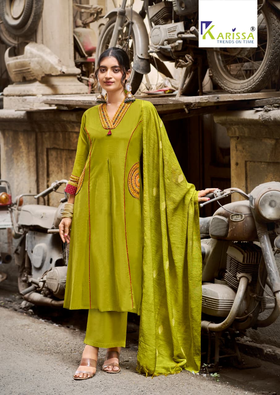 Karissa Kashmira Cotton Thread Worked Kurti Set With Dupatta — Designer Readymade Suits, Karissa wholesale from Surat — view 7