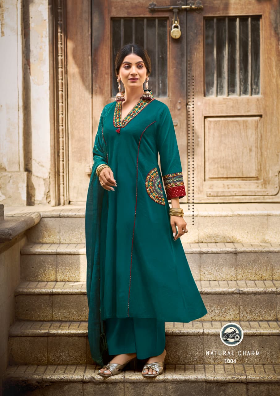 Karissa Kashmira Cotton Thread Worked Kurti Set With Dupatta — Designer Readymade Suits, Karissa wholesale from Surat — view 6