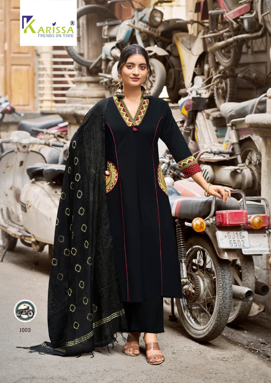 Karissa Kashmira Cotton Thread Worked Kurti Set With Dupatta — Designer Readymade Suits, Karissa wholesale from Surat — view 3