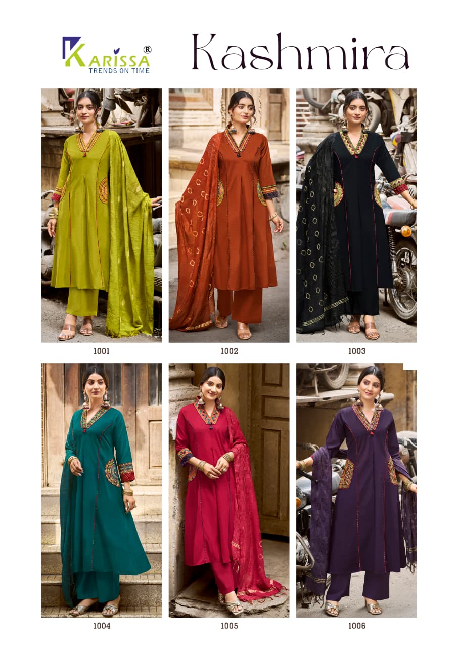 Karissa Kashmira Cotton Thread Worked Kurti Set With Dupatta — Designer Readymade Suits, Karissa wholesale from Surat — view 5