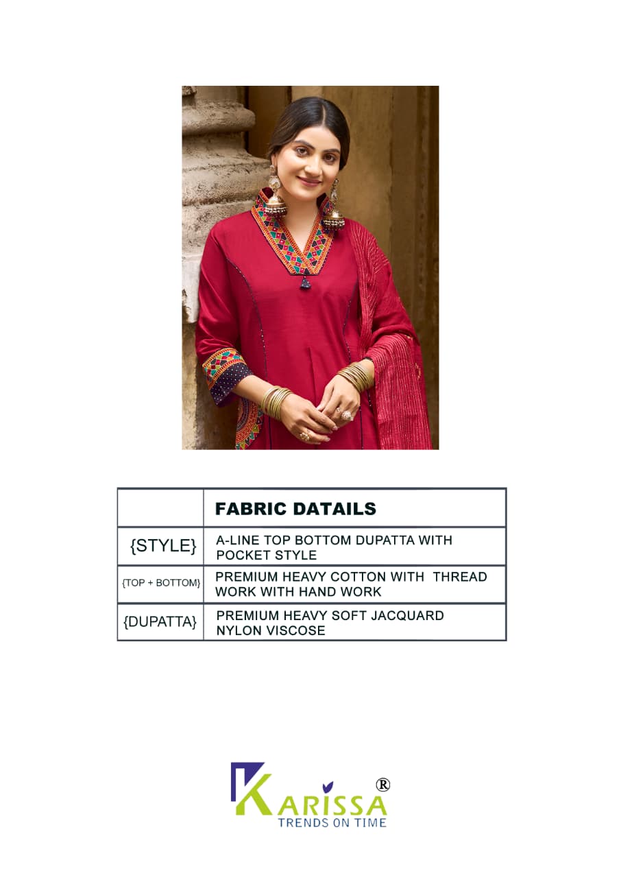 Karissa Kashmira Cotton Thread Worked Kurti Set With Dupatta — Designer Readymade Suits, Karissa wholesale from Surat — view 4