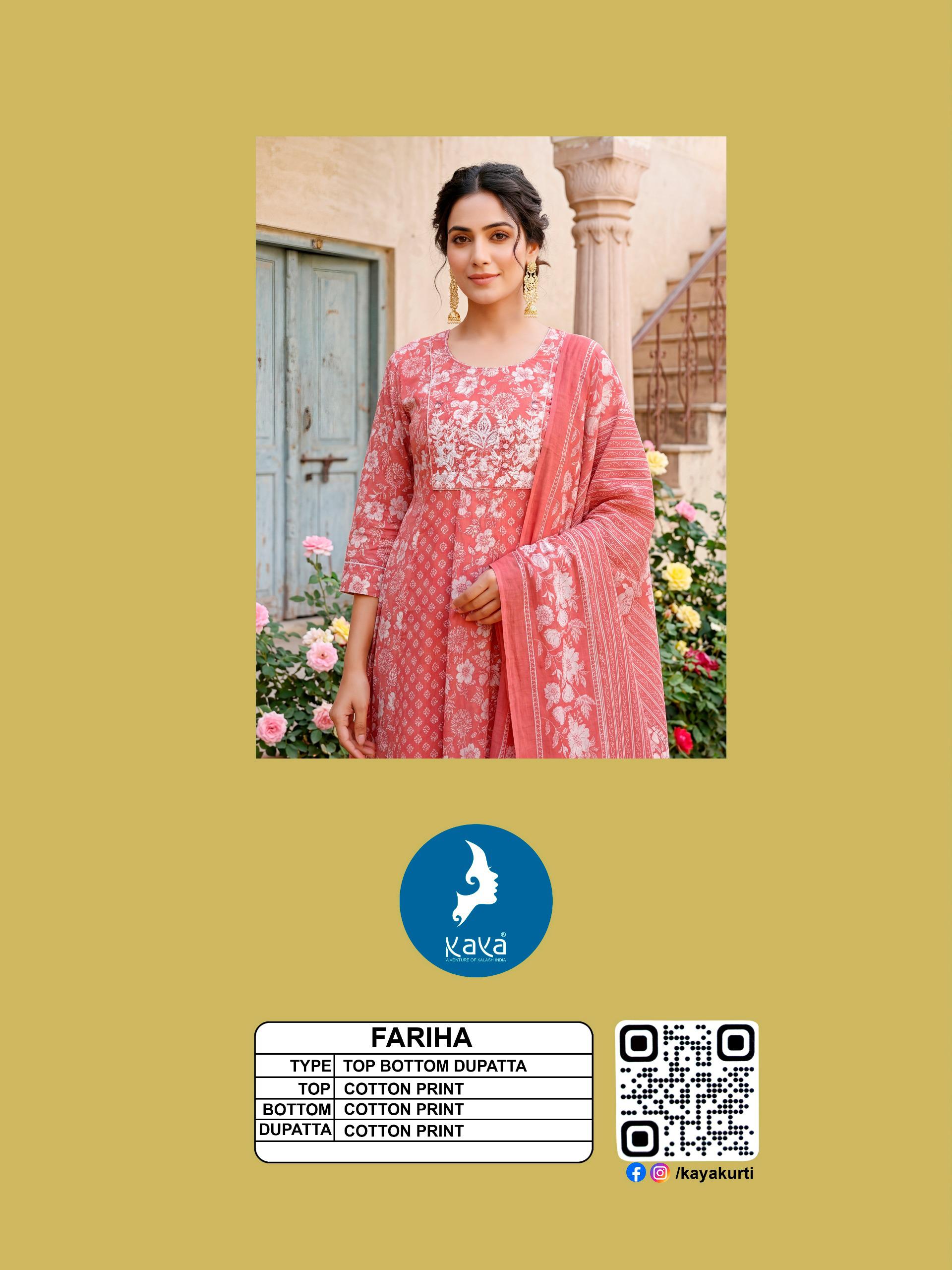 Kaya Fariha Cotton Printed Readymade Salwar Suit — Wholesale Anarkali Kurti, Kaya wholesale from Surat — view 2
