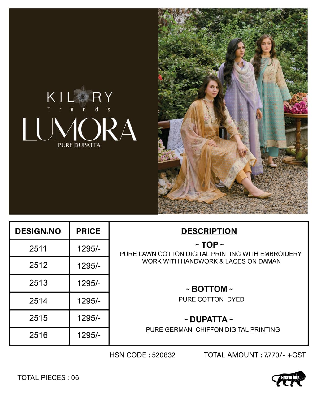Kilory Lumora Lawn Cotton Digital Printed Salwar Suit — Wholesale Salwar Suits, Kilory Trends wholesale from Surat — view 2