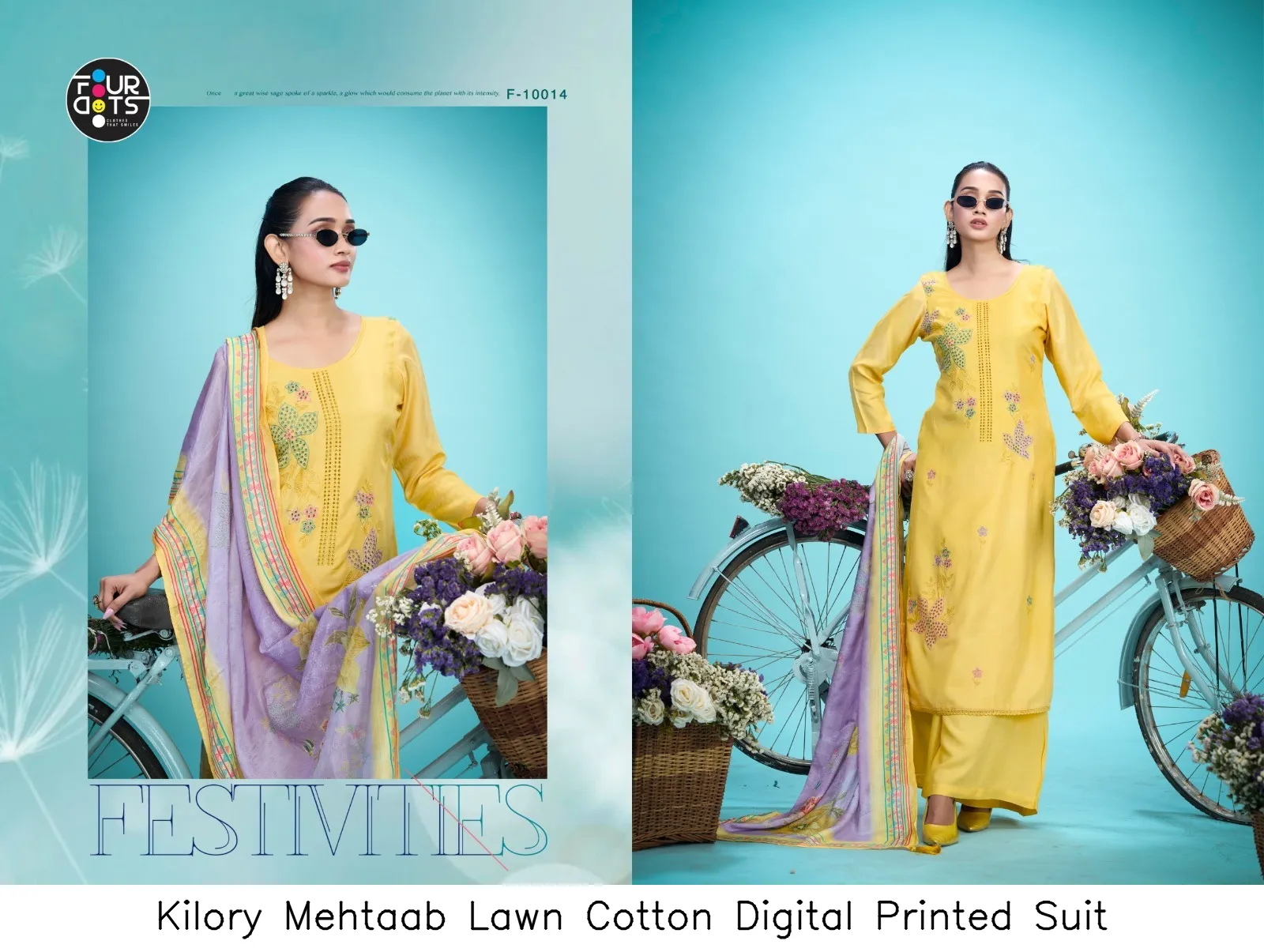 Kilory Mehtaab Lawn Cotton Digital Printed Suit — Wholesale Dress Material, Kilory Trends wholesale from Surat - Gallery Image 2