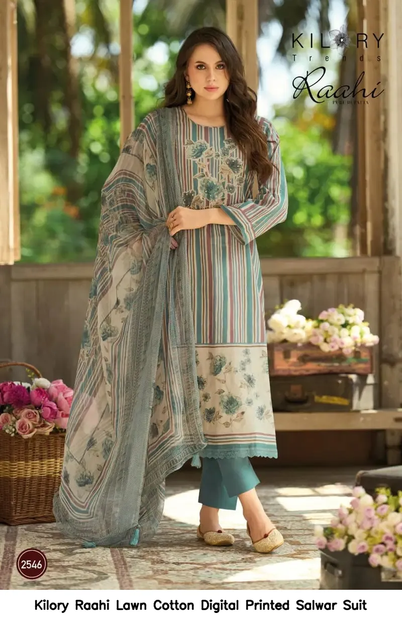 Kilory Raahi Lawn Cotton Digital Printed Salwar Suit — Wholesale Salwar Suits, Kilory Trends wholesale from Surat - Gallery Image 5