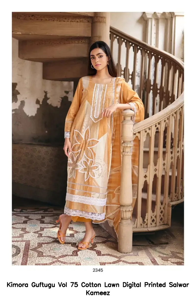 Kimora Guftugu Vol 75 Cotton Lawn Digital Printed Salwar Kameez — Wholesale Dress Material, Kimora wholesale from Surat — view 5