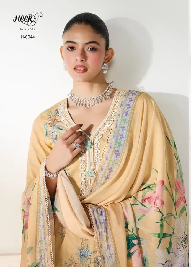 Kimora Heer Baroque Vol 248 Lawn Cotton  Resham Embroidered Salwar Suit