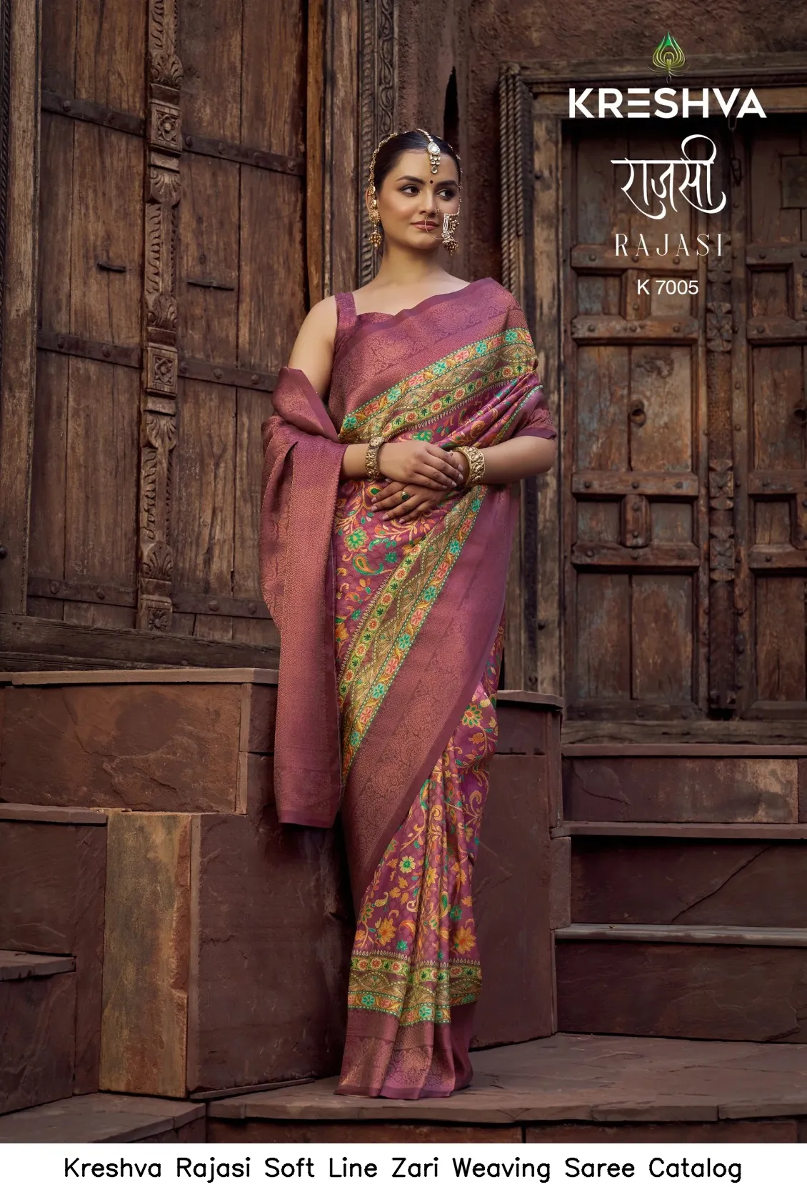 Kreshva Rajasi Soft Line Zari Weaving Saree Catalog — Wholesale Sarees, Kreshva wholesale from Surat - Gallery Image 4