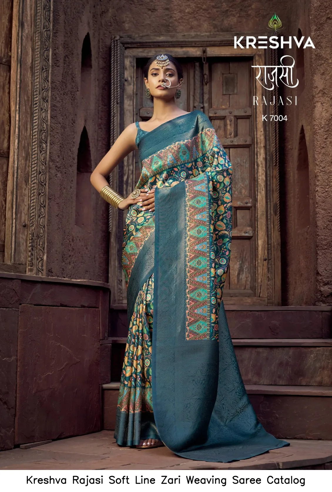 Kreshva Rajasi Soft Line Zari Weaving Saree Catalog — Wholesale Sarees, Kreshva wholesale from Surat - Gallery Image 5