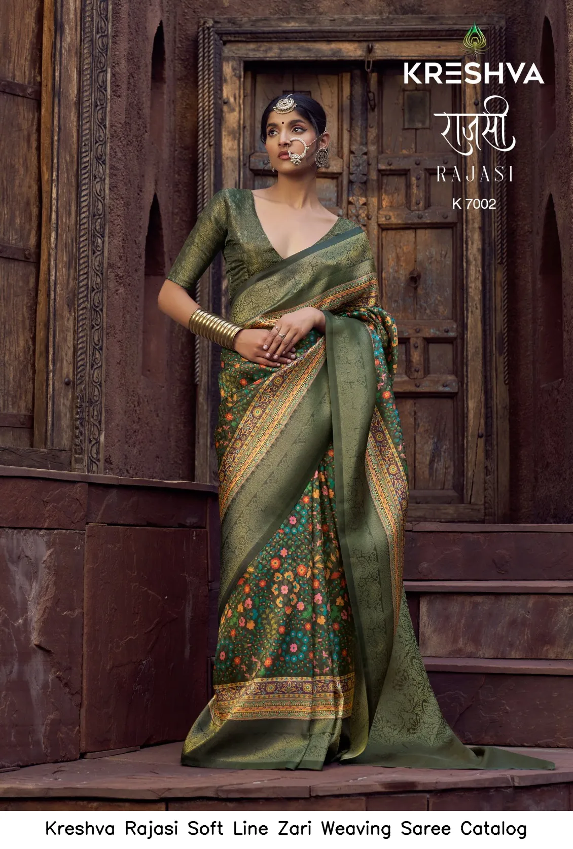 Kreshva Rajasi Soft Line Zari Weaving Saree Catalog — Wholesale Sarees, Kreshva wholesale from Surat — view 7