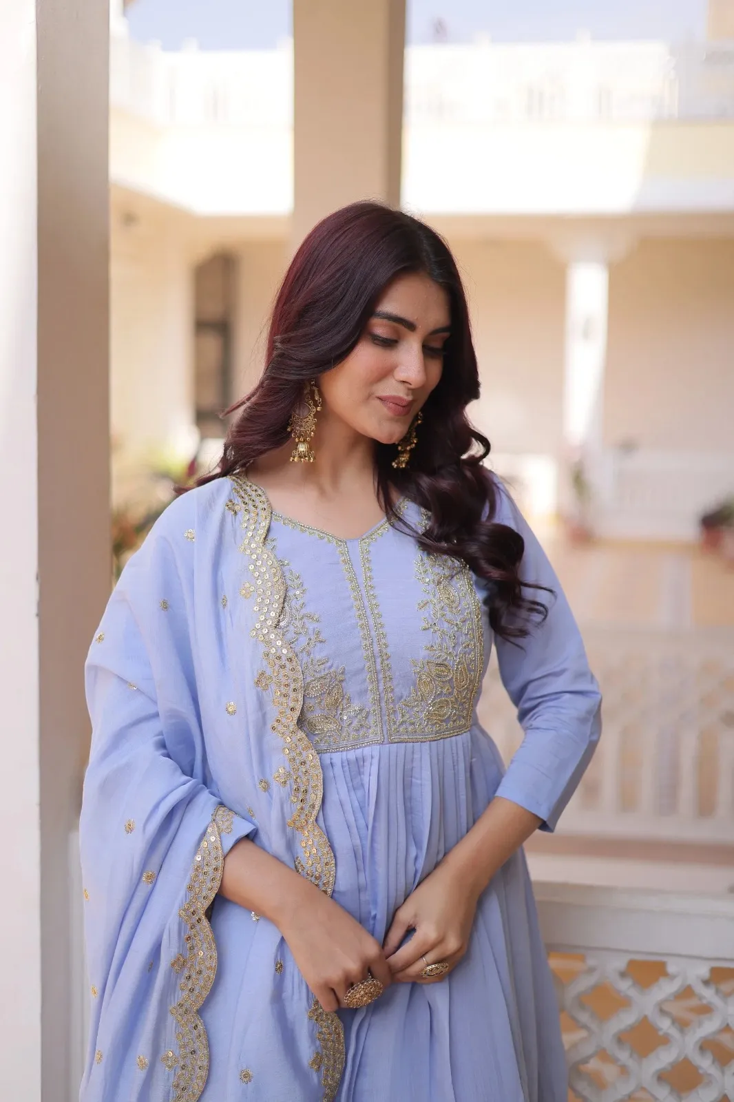Lekha KA 1241 Mal Chanderi Embroidery Readymade Suit — Wholesale Kurti With Bottom Dupatta, Lekha wholesale from Surat — view 1