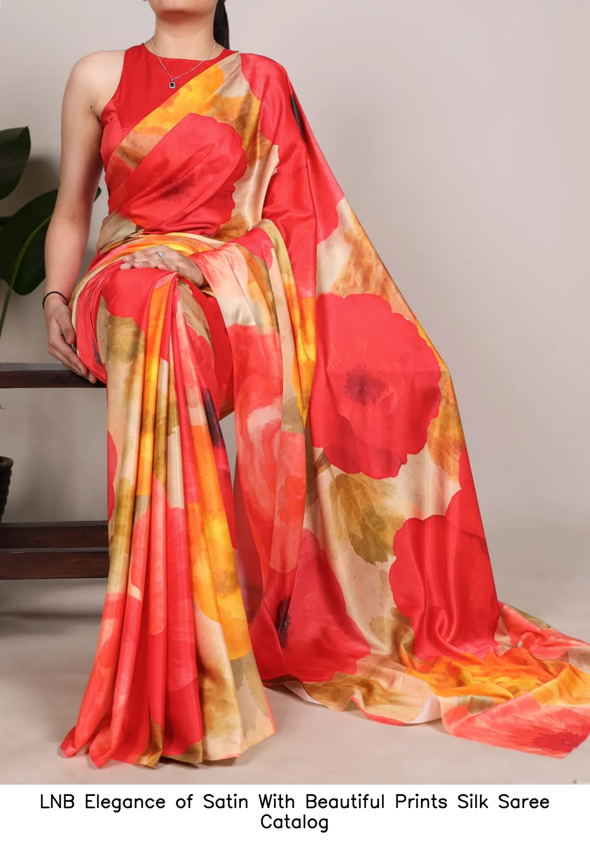 LNB Elegance of Satin With Beautiful Prints Silk Saree Catalog — Wholesale Sarees, LNB wholesale from Surat — view 3