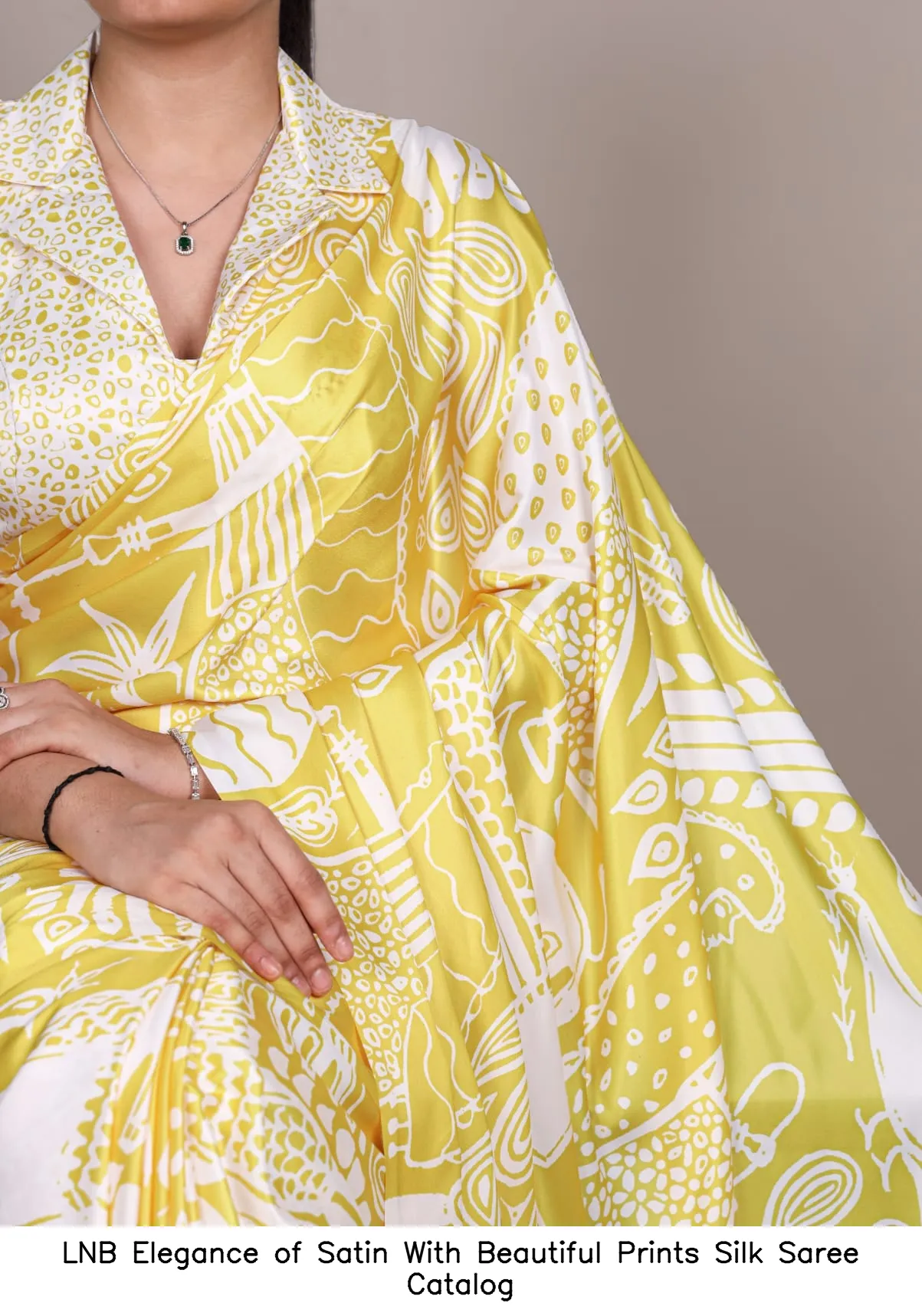 LNB Elegance of Satin With Beautiful Prints Silk Saree Catalog — Wholesale Sarees, LNB wholesale from Surat — view 6