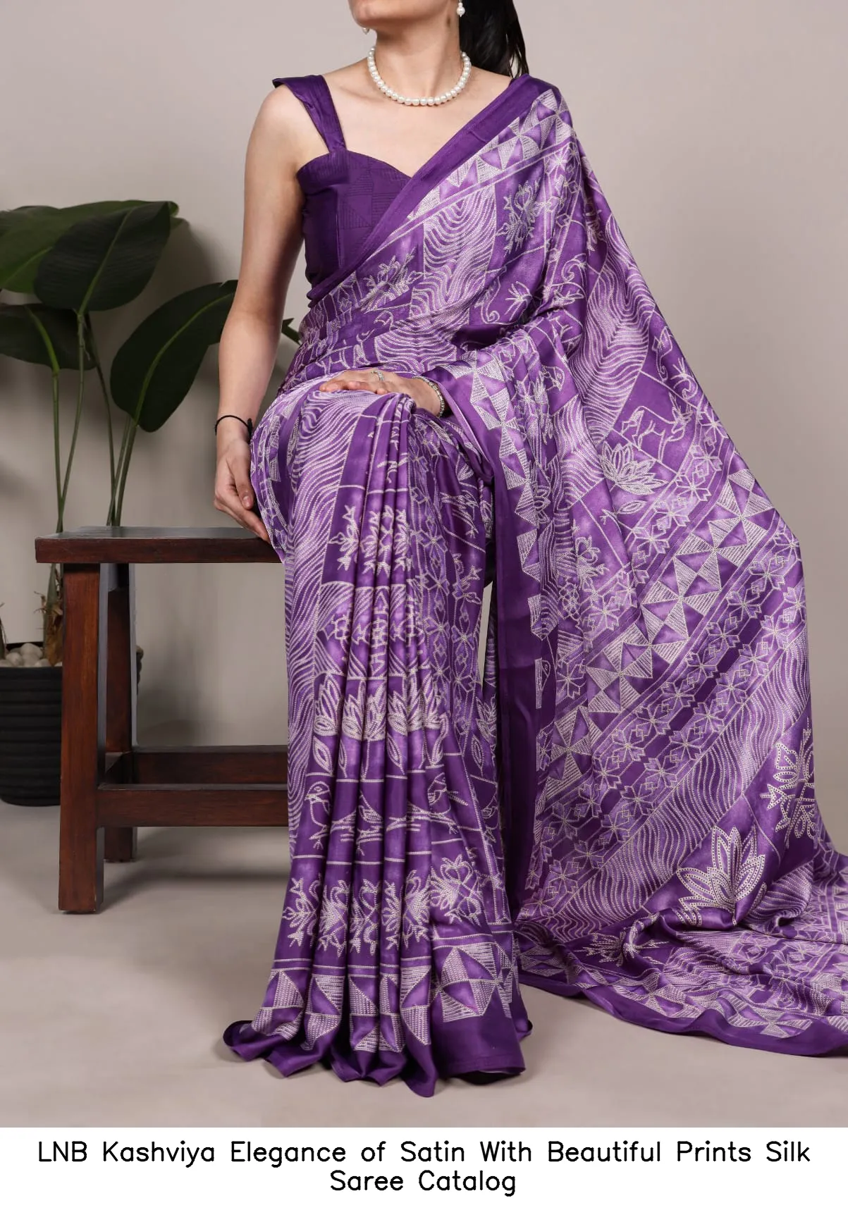 LNB Kashviya Elegance of Satin With Beautiful Prints Silk Saree Catalog — Wholesale Sarees, LNB wholesale from Surat — view 2