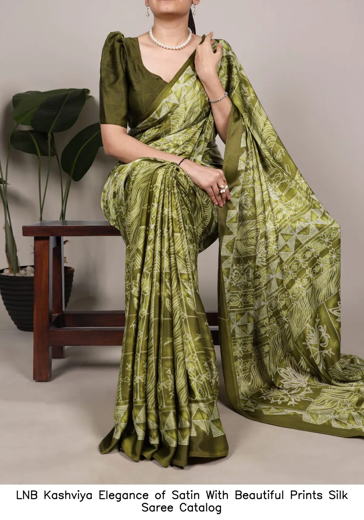 LNB Kashviya Elegance of Satin With Beautiful Prints Silk Saree Catalog — Wholesale Sarees, LNB wholesale from Surat — view 4