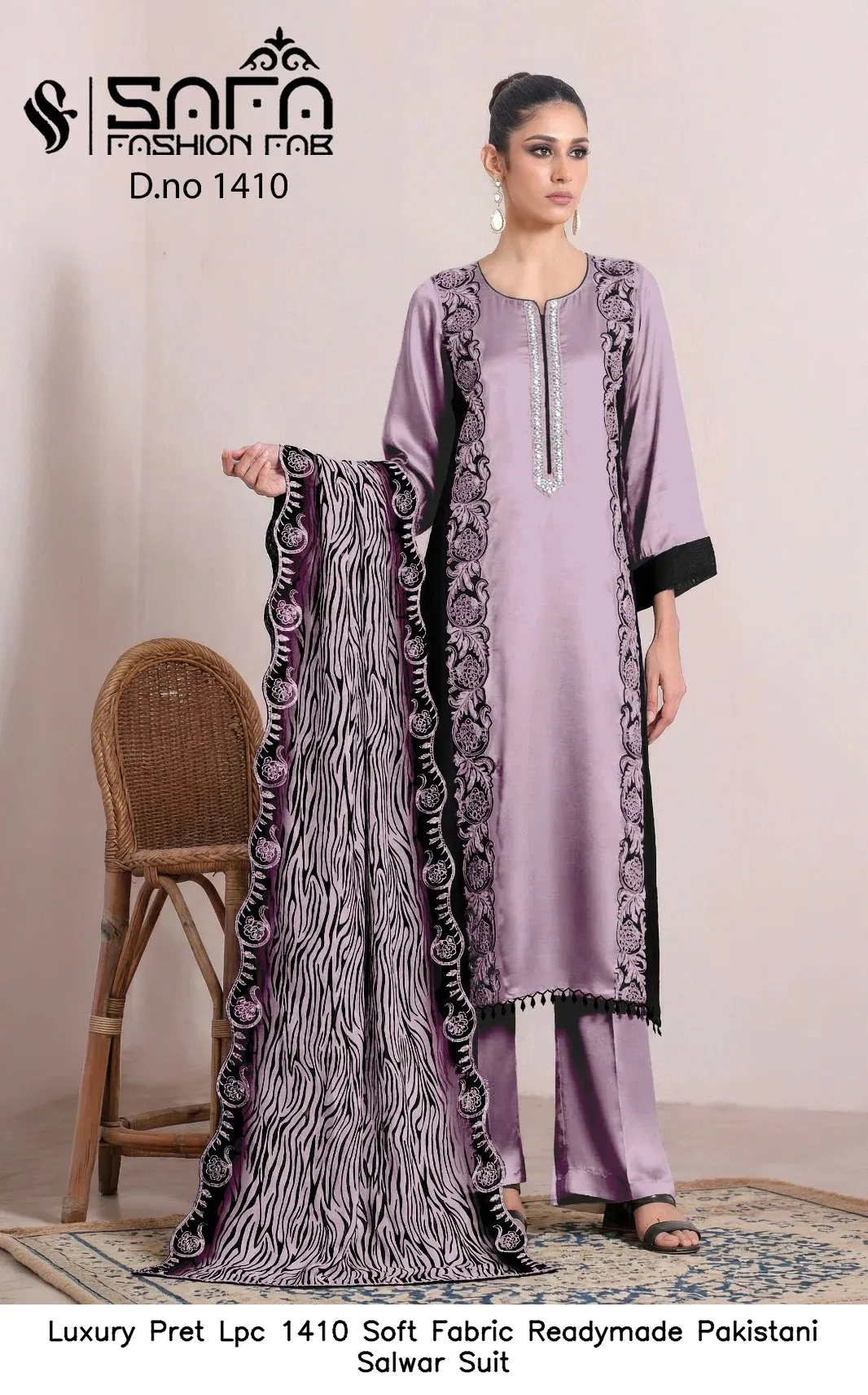 Luxury Pret Lpc 1410 Soft Fabric Readymade Pakistani Salwar Suit — Wholesale Readymade Pakistani Suits, Vardan Ethnic wholesale from Surat - Gallery Image 2